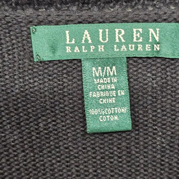 Ralph Lauren LRL Cardigan Sweater Womens Size Medium Double Breasted Gold Button - Picture 5 of 10